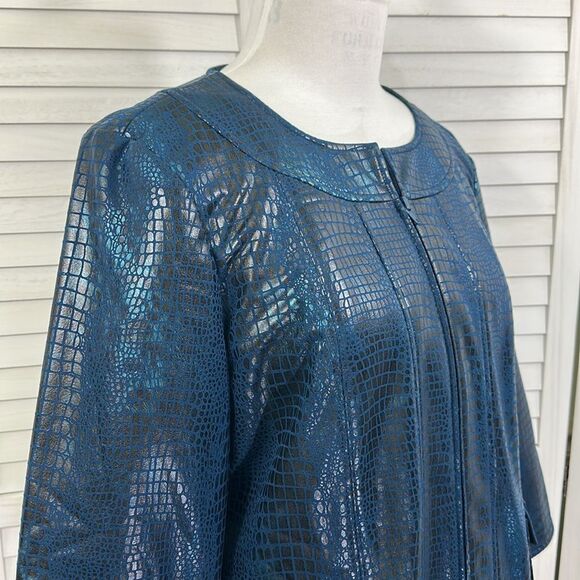 Susan Graver Jacket Size Large Embossed Faux Croc NWOT - Picture 4 of 12